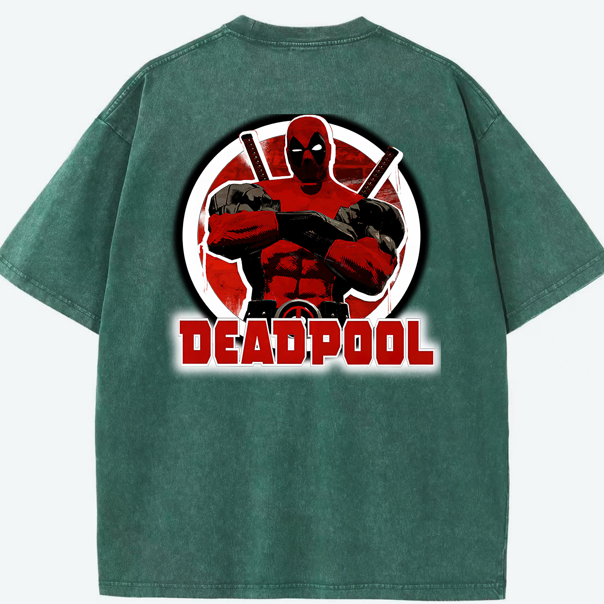 （画像用） Deadpool デッドプール 綿100% ヴィンテージ風 半袖Tシャツ（背面プリント）